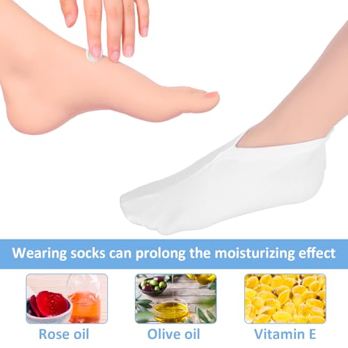 3 Pairs Cotton Moisturizing Overnight Spa Socks for Dry Feet & Cracked Heels