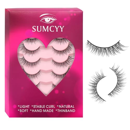 7 Pairs 5D Wispy Cat Eye False Eyelashes - Fluffy Handmade Lashes