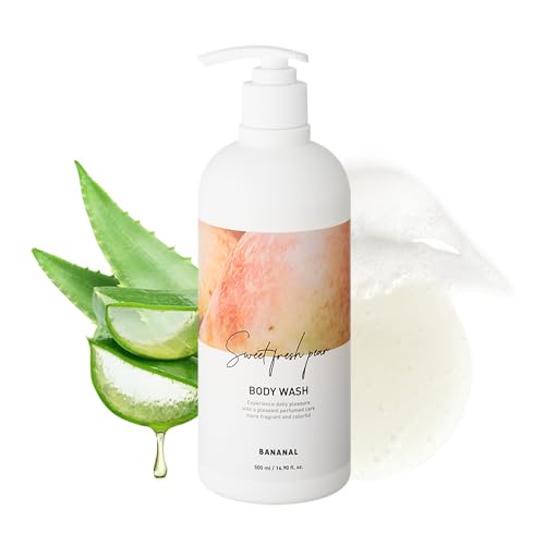 Korean Body Wash with Hyaluronic Acid & Aloe ? Hydrating Moisturizing Cleanser for All Skin ? Infused with Natural Extracts ? Paraben & Silicone-Free ? Sweet Fresh Pear, 500ml / 16.9 fl oz