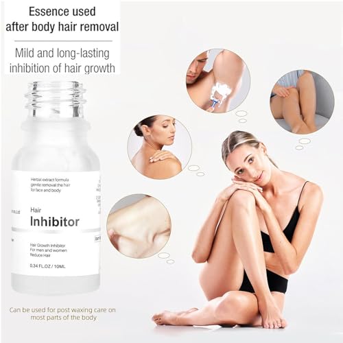 Mild Hair Growth Inhibitor for Face, Get Rid of Chin Hair, Hair Removal Serum for Arm, Legs, All Body, Unscented, Lotion, Natural Plant Extract, Unisex, 10ml / 0.34 Fl Oz