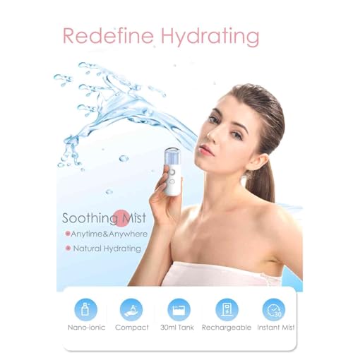 GIVERARE Nano Facial Steamer, USB Rechargeable Mist Sprayer 30ml