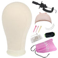 Leeven Canvas Block Head Mannequin 22" with Table Clamp Stand
