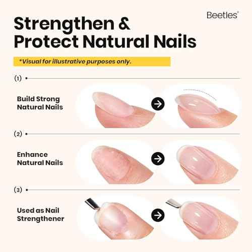 Beetles Builder Gel Set,3 Pcs 8 in 1 Nail Strengthening Apex Building Extension for Beginner DIY Salon at Home,Clear Builder Nail for Nails with Base and Top Coat Gel,UV & LED Lamp Needed