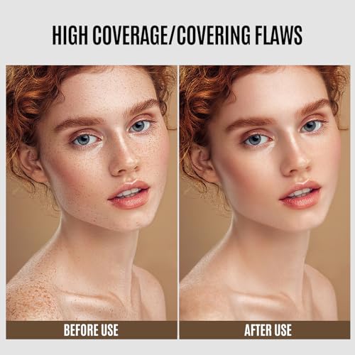 LAMUSELAND Full Coverage Foundation Makeup, Matte Liquid Waterproof Long-lasting Oil-free Foundation Stick Concealer for All Skin (02, M)