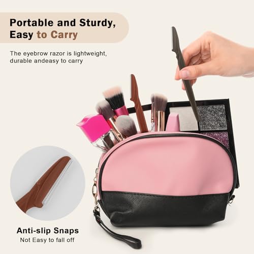 6 Pcs Face Razors for Women with Protective Caps - Eyebrow & Dermaplane Tool Set - Neutral Pack of 6