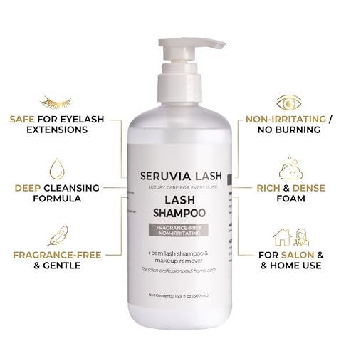 Oil-Free Lash Shampoo 500ml Bulk Refill Kit with Foaming Bottles