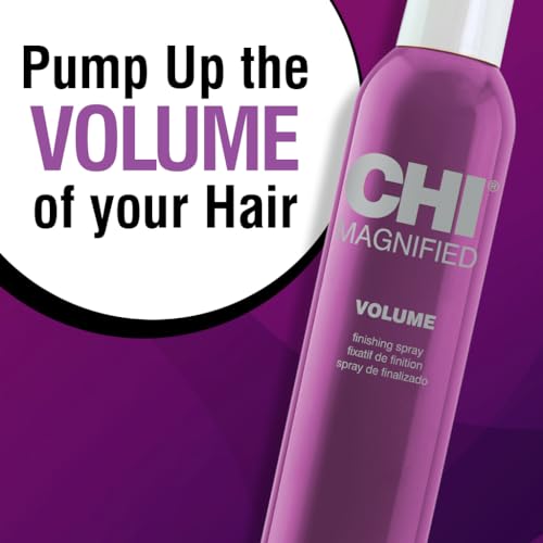 CHI Magnified Volume Finishing Hair Spray, Boosts Volume & Body For Maximum Fullness, Builds Resilience & Strength & Adds Shine, 2.6 Oz
