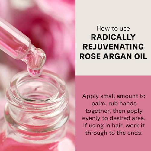 ACURE Radically Rejuvenating Rose Argan Oil - Face, Hair & Body Oil Serum Rich in Vitamin E - Lightweight, Non-Greasy, Vegan - 1 Fl Oz