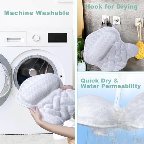 Bath Pillow with Suction Cups - Neck & Back Support