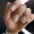 Modelones White Press On Nails Short Square 32Pc Kit