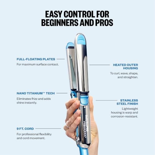 BaBylissPRO Nano Titanium Flat Iron & Curling Iron 2-in-1