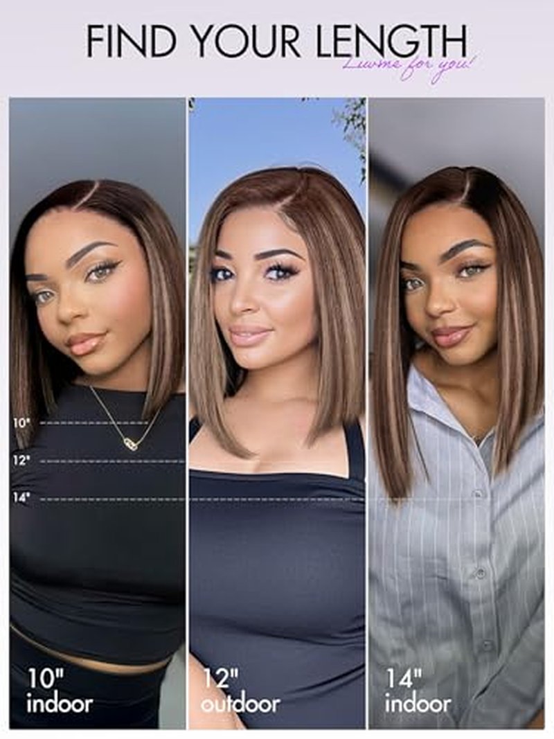 LUVME HAIR 10-Inch Bob Wig - 100% Human Hair, Glueless Lace Front