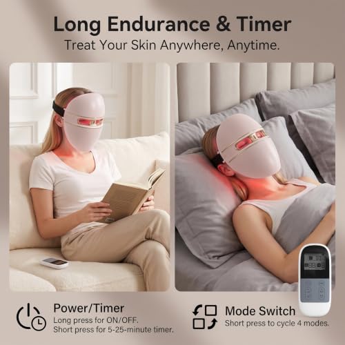 FSA Red Light Therapy Mask for Face – Rechargeable LED Skin Rejuvenation