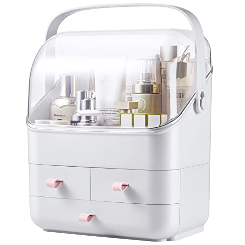 SUNFICON Makeup Organizer Holder Cosmetic Storage Box with Makeup Tray Holder Organizer Cosmetic Display Case