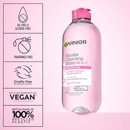 Unscented Garnier Micellar Water Hydrating Facial Cleanser & Makeup Remover - 13.5 Fl Oz