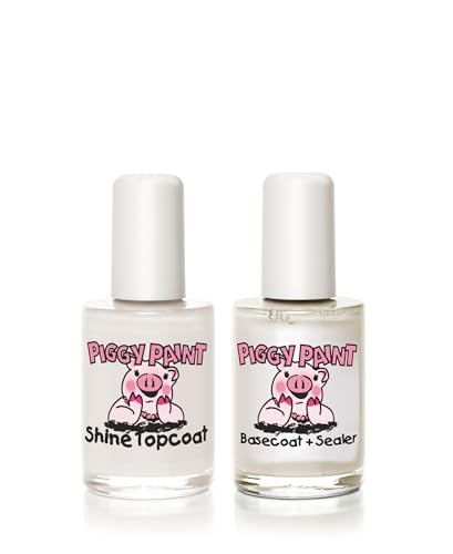Piggy Paint Nail Polish Set for Kids | Cruelty-Free Basecoat & Topcoat