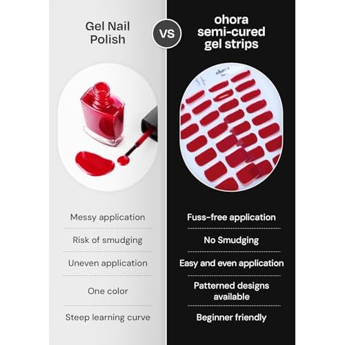 ohora Bundle Set (Berry Trio) - N Bare Plum, N Blueberry Jam, N Ash Pink Semi-Cured Gel Nail Strips, Works with any UV/LED Lamps, Salon-Quality, Long Lasting, Easy to Apply & Remove