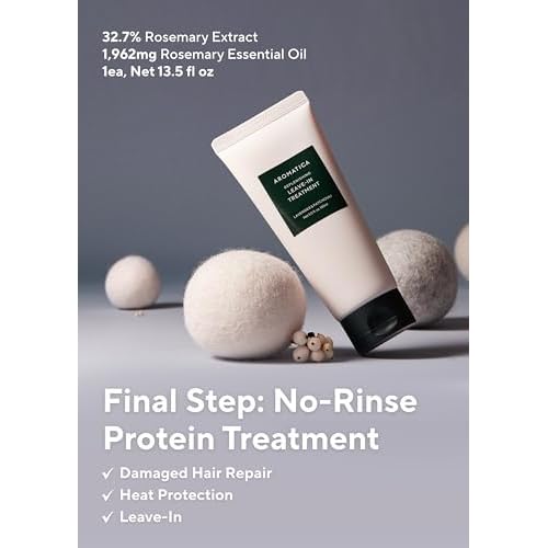 AROMATICA Rosemary Hair Care Gift Set - Shampoo for Hair Growth & Heat Protection, Leave-in Treatment & Scalp Treatment - Hair Care Kit for Women, Sulfate/Paraben Free For Men And Women