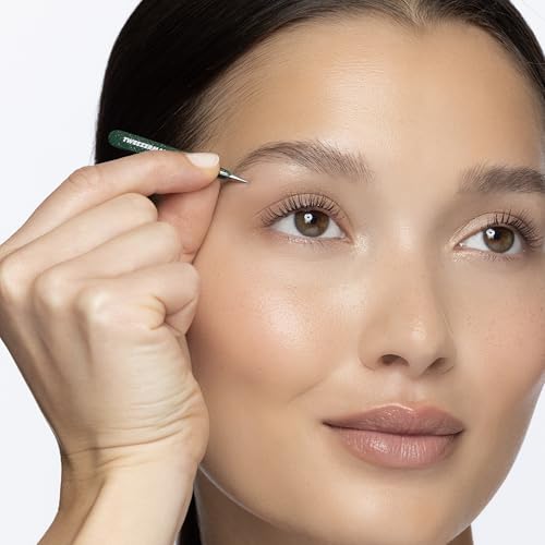 Tweezerman Enchanted Garden Micro Mini Slant & Point Tweezer Set - Eyebrow Tweezers for Women and Men
