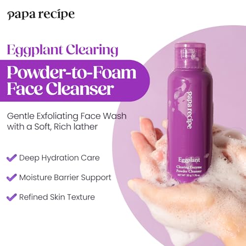 Papa Recipe Eggplant Enzyme Powder Cleanser - Travel-Friendly Foam Wash