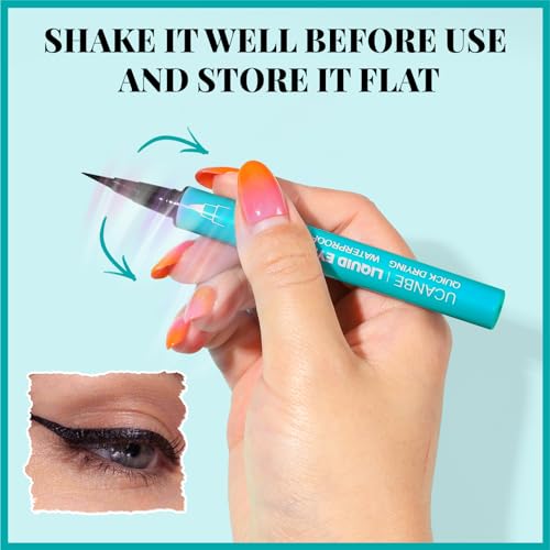 UCANBE 3-Piece Black Liquid Eyeliner Kit - Waterproof 24Hr