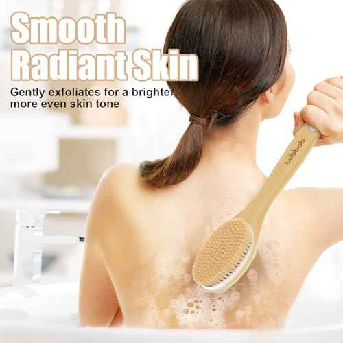 Back Scrubber for Shower,Bath Brush with Long Handle,Bath Brush Body Exfoliator for Wet or Dry Brushing,Men and Women (Blue)