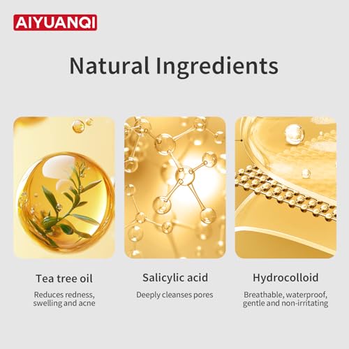 Large Pimple Patches for Facial Use, 180 Pieces in Two Sizes, Acne Hydrocolloid Patches with Salicylic Acid and Tea Tree Extract, Fast-Acting Spot Concealment, Ideal for Makeup