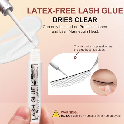 Lash Extension Practice Kit - 80 Pairs with Silicone Eye Pads