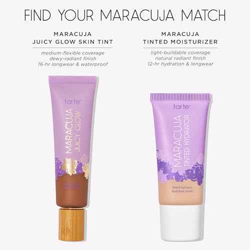tarte maracuja tinted moisturizer ? Lightweight Sheer Foundation with Buildable Longwear Coverage, Hyaluronic Acid, Turmeric, Aloe for Hydrated Skin, Vegan & Cruelty Free