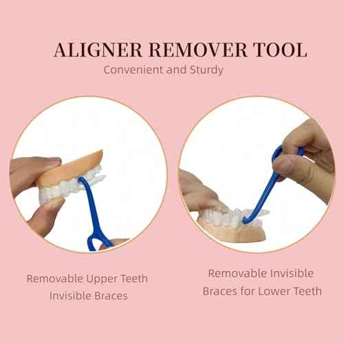 25PCS Aligner Remover Tool,Clear Aligner Removal Tool for Invisalign,Mix 5 Bright Color Removal Aligner Tooth Hook for Invisible Braces