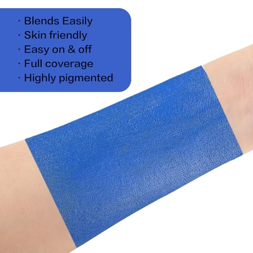 BOBISUKA Blue Face Paint Kit, Oil-Based Cream Makeup 2.1 oz