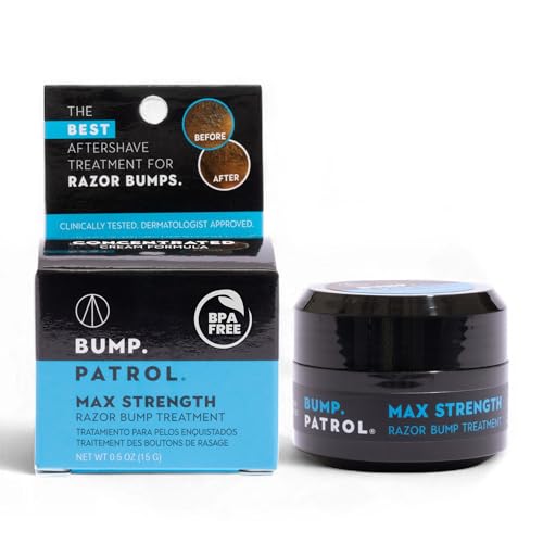 Bump Patrol Max Strength Razor Bump Treatment Cream - Concentrated Cream Formula Aftershave Solution for Razor Bumps, Prevents Ingrown Hairs & Irritation Everywhere You Shave - 0.5 oz (Pack of 1)
