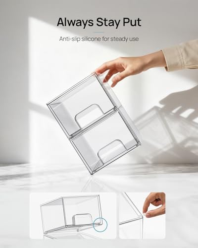 Vtopmart 4 Pack Stackable Acrylic Storage Drawers