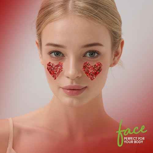 Teenitor Body Glitter, Red Body Glitter Gel, Hair Glitter, Face Glitter, 80g/2.8oz Red Glitter Gel for Face, Makeup, Hair, Eye