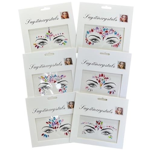 Diamond Acrylic Face Stickers for Kids – 6-Pack