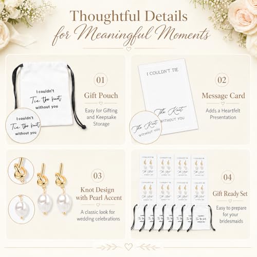 Elegant Bridesmaid Gift Set - 8 Pairs of Wedding Earrings