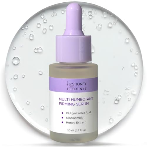 Hey Honey Multi Humectant Firming Serum: 1% Hyaluronic Acid Urea Lactic Acid & Honey Complex for Deep Hydration, Plumping & Skin Barrier Support | 20 mL / 0.68 fl oz
