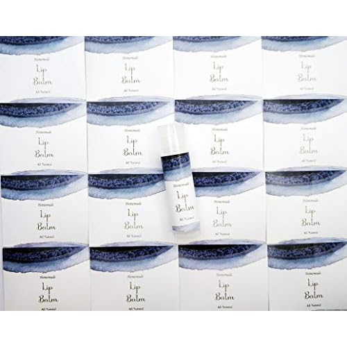 Homemade Skincare Products Adhesive Labels Stickers for Lip Balm Container Tubes 20pcs (Blue Sapphire)