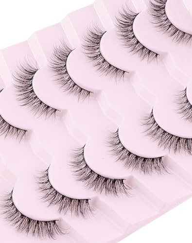 DALLAIS Natural Cat Eye Lashes Wispy False Eyelashes, Reusable (20 wears)