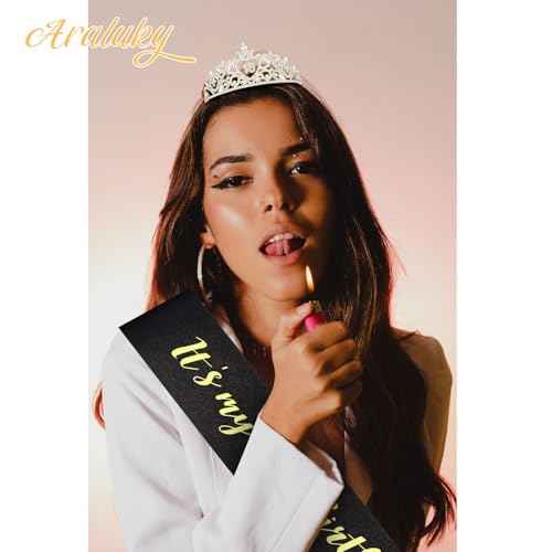 Sweet 16 Party Decorations: Purple Sweet 16 Crown & Sash for Girls' Teen, 16th Birthday, Teenage Girls, Females 16+