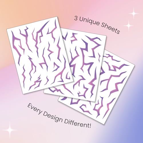 UV Glow Temporary Tattoos - 3 Sheets Neon Purple Blacklight
