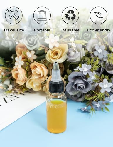 EOSAU 6-Pack 1oz Clear Squeeze Bottles with Twist Caps