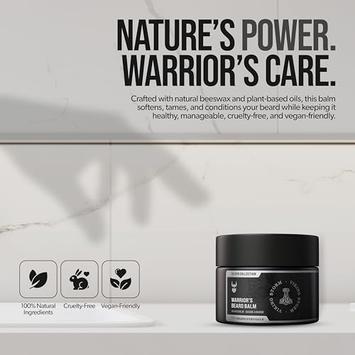 The Beard Struggle Warrior¡¯s Beard Balm - Silver Collection, Viking Storm - Non-Greasy Low-Hold Formula, Luxurious Cologne-Grade Fragrances 100% Natural Ingredients - 50g / 1.76 US. oz.