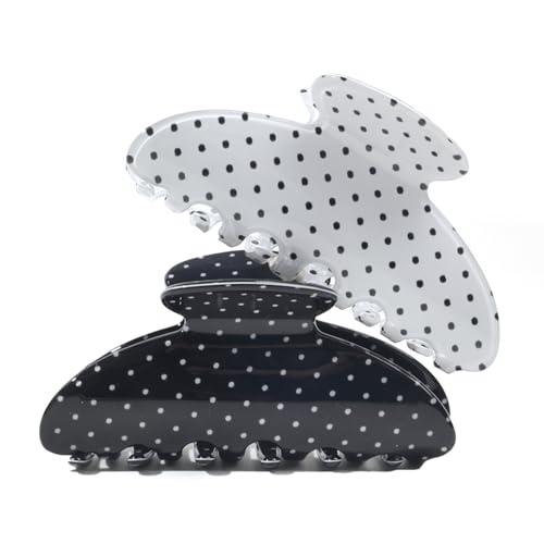 Acetate Hair Claw Clips 4-inch Red Polka Dot Strong Hold