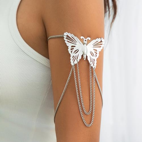 Xerling Boho Hollow Butterfly Upper Arm Bracelet with Tassel