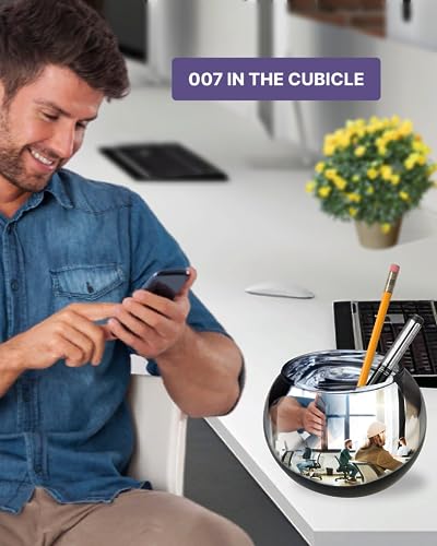 6-Inch Convex Mirror Vase - Stylish Desk Organizer & Decor