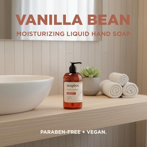 Soapbox Vanilla Bean Liquid Hand Soap - Moisturizing Hand Wash, 3 Pack