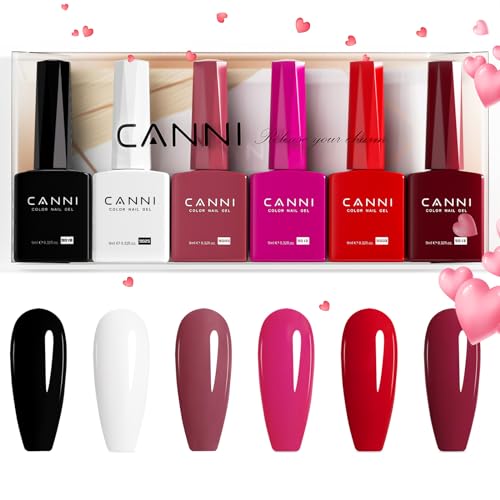 CANNI Gel Nail Polish Set - 6 Colors Hema-Free, 30-Day Wear