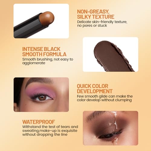 Noerrors 6-Piece Dual-Ended Eyeshadow Stick Set, Waterproof Matte
