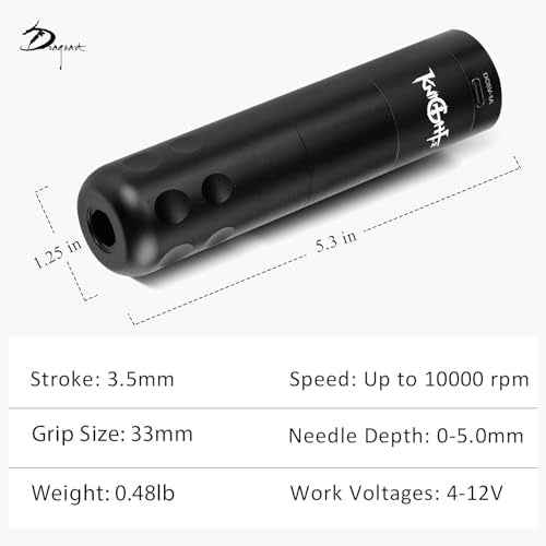 Dragoart Knight2 Tattoo Gun Starter Kit, Full Tattoo Supplies, Wireless Tattoo Gun, 40*Cartridge 316 Needles, 10000Rpm Coreless Motor Tattoo Pen, Tattoo Kit for Beginners Complete Set